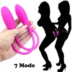 7 Speed Vibrator Adult Toys For Couples USB Rechargeable G Spot Dildo U Silicone Stimulator Double Vibrators Sex Toy For Woman