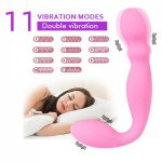 Adult Toys Medical Silicone Double Head AV Stick G Spot Vibration Massager Simulation Dildo Masturbatio Adult Sex Toys for Woman