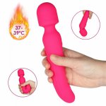 Sex Toys Double Head Vibrators Smart Heating Magic AV Wand Vibrator G Spot Massage Clitoris Stimulation Dildo Vibrator for Woman