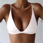 5 Colors Sexy Women Bandage Bikini Tops Push-up Padded Bra 2020 New Solid Swimsuit Hot Sale Army Green/Black/White/Pink Swimwear