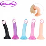 Realistic Dildo Jelly Crystal Dildos for Beginners with Strong Suction Cup Flexible Cock Vaginal G-spot Anal Sex Toy for Women