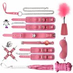 12PCS Adult Game Erotic Sex Toys For SM Leather Erotic BDSM Sex Kits Bondage Handcuffs Sex Game Whip Gag Nipple Clamps Bdsm Toys