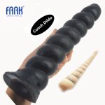 FAAK Big dildo anal plug sex toys for women spiral long anal dildo beads butt stopper erotic products black dildo masturbate toy