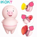 Ikoky, IKOKY Nipple Massager 6 Modes Female Masturbator  Clitoris Stimulator Sex Toys for Woman Cute Pig Tongue Licking Vibrator