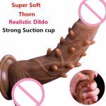 Adult Soft Realistic Silicone Thorn Dildo Artificial Male Penis Dick Female Masturbator Strapon Anal Dildos Sex Toys For Women