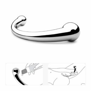 Double Ended Stainless Steel G Spot Wand Massage Stick Pure Metal Penis P-Spot Stimulator Anal Plug Dildo Sex Toy For Women Men