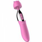 Double Ended Massage Wand Tongue Vibrator Erotic Adult Masturbator For Women Silicone Massager Magic Wand Sex Toys For Woman