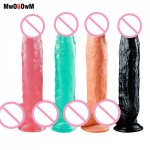 MwOiiOwM 31cm Crystal Jelly Dildo Realistic Sex Toys for Woman 4 colors Soft Male Artificial Penis Suction Cup Strapon Dick