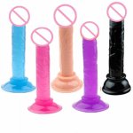 5.5 in Realistic Dildo Massager Flexible Anal Strap Big Penis Strong Suction Cup No Vibrator Silicone G Spot Sex Toys For Women