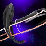 Male Longer Lasting Vibrator Ejaculation Lock Ring Tongue Clitoris Testis Stimulate Sex Toys for Man/ Couple 10 Speeds