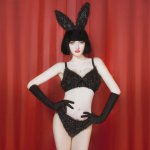 Bunny Bikini Jazz Dance Costumes For Lady Female Sexy Clothes Party Bar Dancers Pub Sexy Females Black Lady Costumes 5pcs BL1093