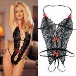Sexy Dress Womens Costumes Porno Lace Siamese Perspective Three-Point Underwear G-string Hot Erotica Lingerie Clothes for Sex
