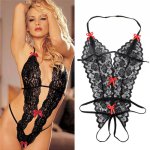 2020 Women Erotic Lingerie Sexy Costumes Lace Siamese Perspective Three-Point Underwear G-string Sexy Lingerie Adult Products