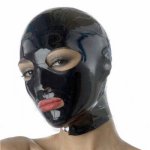 free shipping classical sexy exotic lingerie handmade black red pink latex hoods mask hood back zipper open eyes mouth cekc