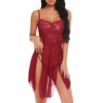 Babydoll Dress Sexy Lace Lingerie Women Perspective Sexy Underwear Erotic Camisole Thong Set Porno Lenceria Mujer Sexy Langerie