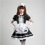 New 2017 Servant Women Cosplay Party Halloween Black Lolita Fancy Dress Adult Women Sissy Maid Uniform Sexy French Maid Costumes