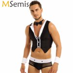 Men Lingerie Role Play Costume Sexy Maid Men Halloween Erotic Men Maid Outfits Tops Underwear Erotic Costume for Men Roleplaying
