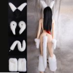 Fox, Anime plush ear suit fox dress up tail anal plug,Plush handcuffs foot cuffs Headgear Set Sexy products Adult games for Couples