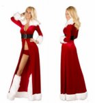 Hot Women Sexy Christmas Cosplay Costumes Halloween Festival Uniform Long Dress Santa Clause for Women Sexy Lingerie
