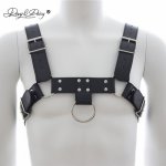 DAVYDAISY Open Bust PU Leather BDSM Bondage Rivet Erotic Lingerie Gay Chest Harness Adult Game Male Female Sexy Costumes TA514