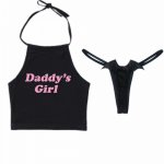 Womens Sexy Crop Tops Lingerie with Devil Angel Wings Thongs Adult Cosplay Bra and Panty Set