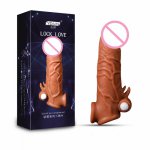 Man Nuo Liquid Silicone Reusable Penis Sleeve Extender Condom Realistic Male Cockring Dildo Enlargement Condoms Sex For Man Male