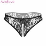 Avidlove Sleepwear Floral Sexy Underwear Crotch Women Erotic Lingerie G-string Women Bikini All Low Open Nightwear Max Lace Rise
