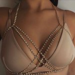 Fashion Rhine stone Body chain necklace flash bra bikini beach accessories  sexy Crystal   body   Jewelry