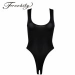 2018 Multicolor Womens One Piece Lingerie Thong Leotard Sheer Open Crotch Bodysuit for Women Sleeveless High Cut Sexy Body Suit