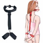 Adult Games Handcuff & Neck Cuffs Collar Wrist Mouth Gag Strap Fetish Sex Toys Woman Couples Restraint Erotic Bdsm Bondage Rope