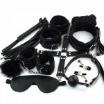 New 10Pcs/set Sexy Lingerie Pu Leather Bdsm Sex Bondage Set Hand Cuffs Footcuff Whip Rope Blindfold Erotic Sex Toys For Couples