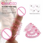 EXVOID G-spot Massage Cock Keel Ring Dildo Enlargement Delay Ejaculation Penis Sleeve Sex Toys for Men Penis Erection
