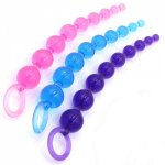 Butt Plug Long Soft Rubber Anal  Beads Orgasm Vagina Clit  Pull Ring Ball Toys Adults Women Stimulator  Sex Accessories