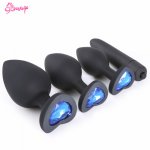 Silicone Anal Beads Crystal Jewelry Heart Butt Plug Stimulator Erotic Toys for Women Dildo Anal Plug Adult Sex Toys for Beginner
