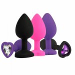 Silicone Heart-shaped Anal Plug Crystal G-spot Stimulation Orgasm Massager Erotic Sex Anal Toy for Woman Adult Products Sex Shop