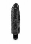 Pipedream King Cock -  dildo realistyczne WIBRACJE, czarne PVC - 15cm (6