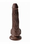 Pipedream King Cock - dildo realistyczne z jądrami JAK PRAWDZIWE brązowe 15cm (6