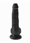 Pipedream King Cock - dildo realistyczne z jądrami JAK PRAWDZIWE czarne 15cm (6