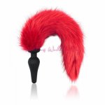 4x10CM Red Fox Tail Anal Plug Silicone Butt Plug Anus Insert Stopper Anal Sex Toys For Women Adult Sex Products For Cosplay