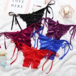 womens erotic panties Underwear sexy lace crotchless transparent temptation bow G String thong open crotch panties sexy lingerie