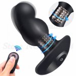 USB charge Steel Ball Rotation Vibrator G spot Vagina Dildo Anal Plug Sex Toys For Women Men Prostate Massager Gay Butt Plug