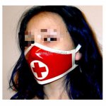 2019 new design hot fashion sexy cekc exotic lingerie Red latex unisex nurse&doctor hood fetish mask masks plus size