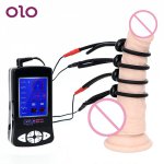 OLO Medical Sex Toys for Men Electric Shock Cock Ring Electro Stimulation Silicone Electric Shock Therapy Massager Penis Ring