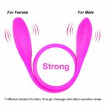 Rechargeable Dual Vibrator 7 Speeds Double Head Jump Egg  Dildo Vibrator Anal Butt Plug Adult Sex Toy For Couple Men Women