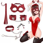 Sex Products Erotic Toys for Adults BDSM Sex Bondage Set Handcuffs Nipple Clamps Bdsm Hood Mask Whip Collar Sex Toys for Couples