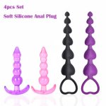 New 4pcs Butt Plug For Beginner Erotic Toys Silicone Anal Plug Adult Products Anal Sex Toys For Men Women Gay Prostate Massager