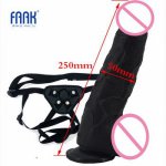 Faak, FAAK Strap on Thick Huge Silicone Dildo Harness 9.84*1.96