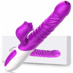 2020 New Telescopic G Spot Vibrators for Women Heating Tongue Licking Clitoris Stimulator Thrusting Vibrator Sex Toys for Woman