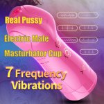 Male Masturbation Sex Toys Realistic Vagina Oral Sex Real Pussy Aircraft Cup Adult Sex Products Electric Vacuum Masturbation Cup