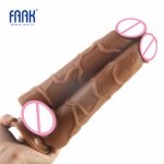 Faak, FAAK Huge Siamese Dildo Realistic Clear Blood Vein Big Double Penis with Suction Cup Sex Toys for Women Erotic Products Sex Shop